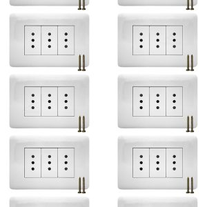 Pack 10 Tomacorriente Triple 10a 250v Certificacion Sec - Imagen 1