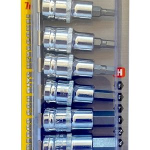 Juego 7 Dados  1/2  PuLG Con Bit Hexagonal H5 A H17 Cr-v - Imagen 2