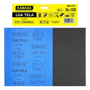 Pliego Lija De Tela Esmeril Al Agua 25 Pcs 230x280mm Kamasa - Imagen 1