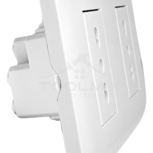 Pack 5 Enchufe Tomacorriente Doble 2p+t 10/16a Blanco - Imagen 3