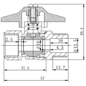 Llave De Paso Para Gas Hi-he 1/2 PuLG Taumm Certificada Sec - Imagen 3